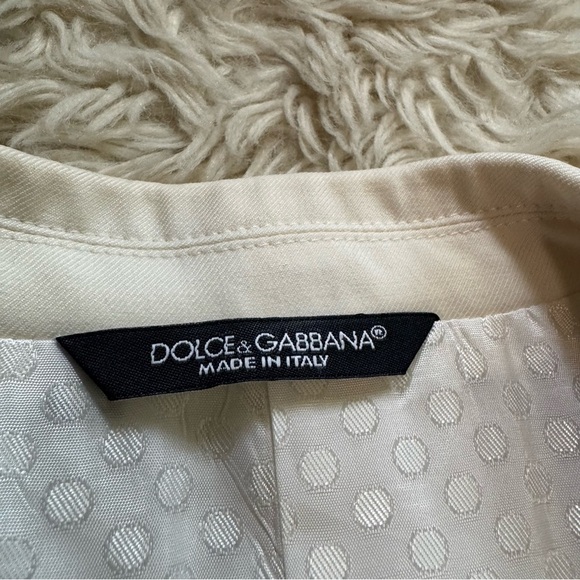 Dolce & Gabbana Men's White Cream Sicilia Single Breasted Blazer - Size 36 US - Picture 7 of 16